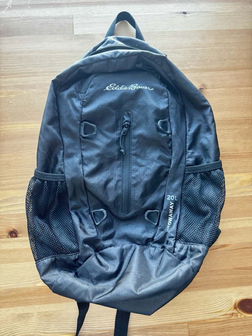 Eddie Bauer Stowaway 20L Backpack Black Lightweight Hiking Travel Daypack